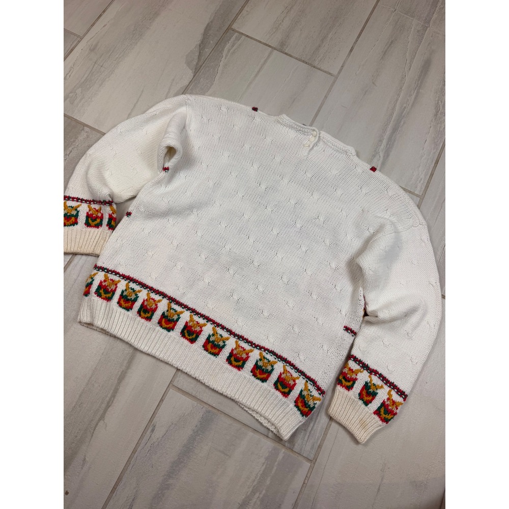 Signatures by Northern Isles Vintage 12 Days of Christmas Hand Knit Sweater XL - Picture 7 of 8